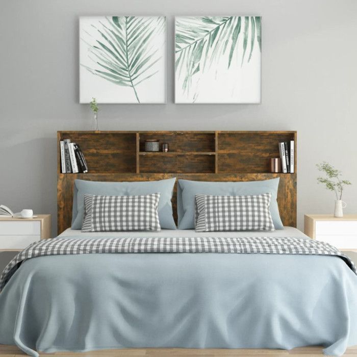 cabecero de cama vidaXL color roble ahumado 160x19x103,5 cm 817252