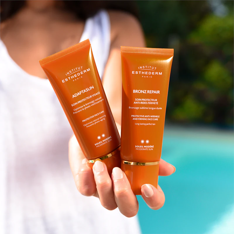 Institut Esthederm Bronz Repair Creme Facial Protetor Antirrugas e Firmador com proteção UV média