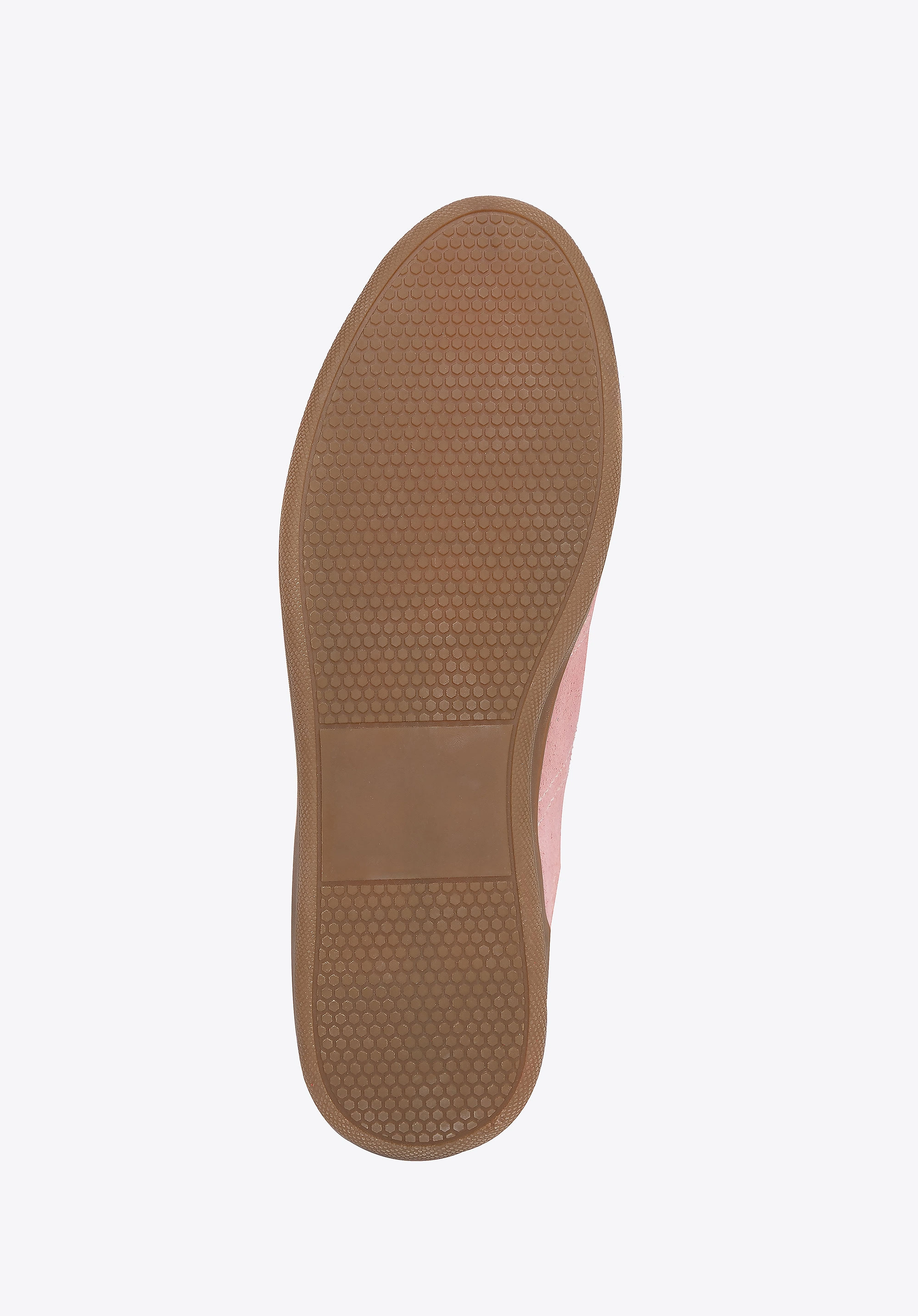 Zamszowe sneakersy z kontrastowymi elementami różowo - czerwone