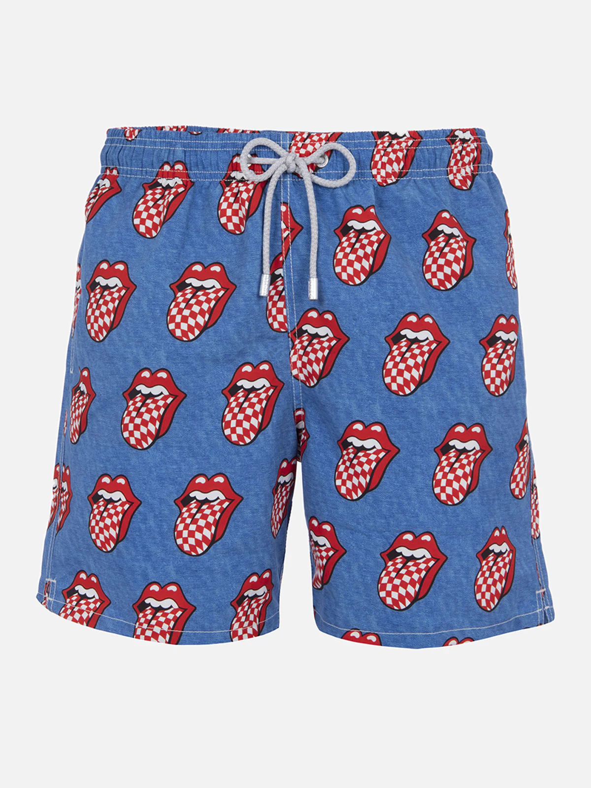Costume da bagno da uomo Gustavia lunghezza media a righe con stampa R