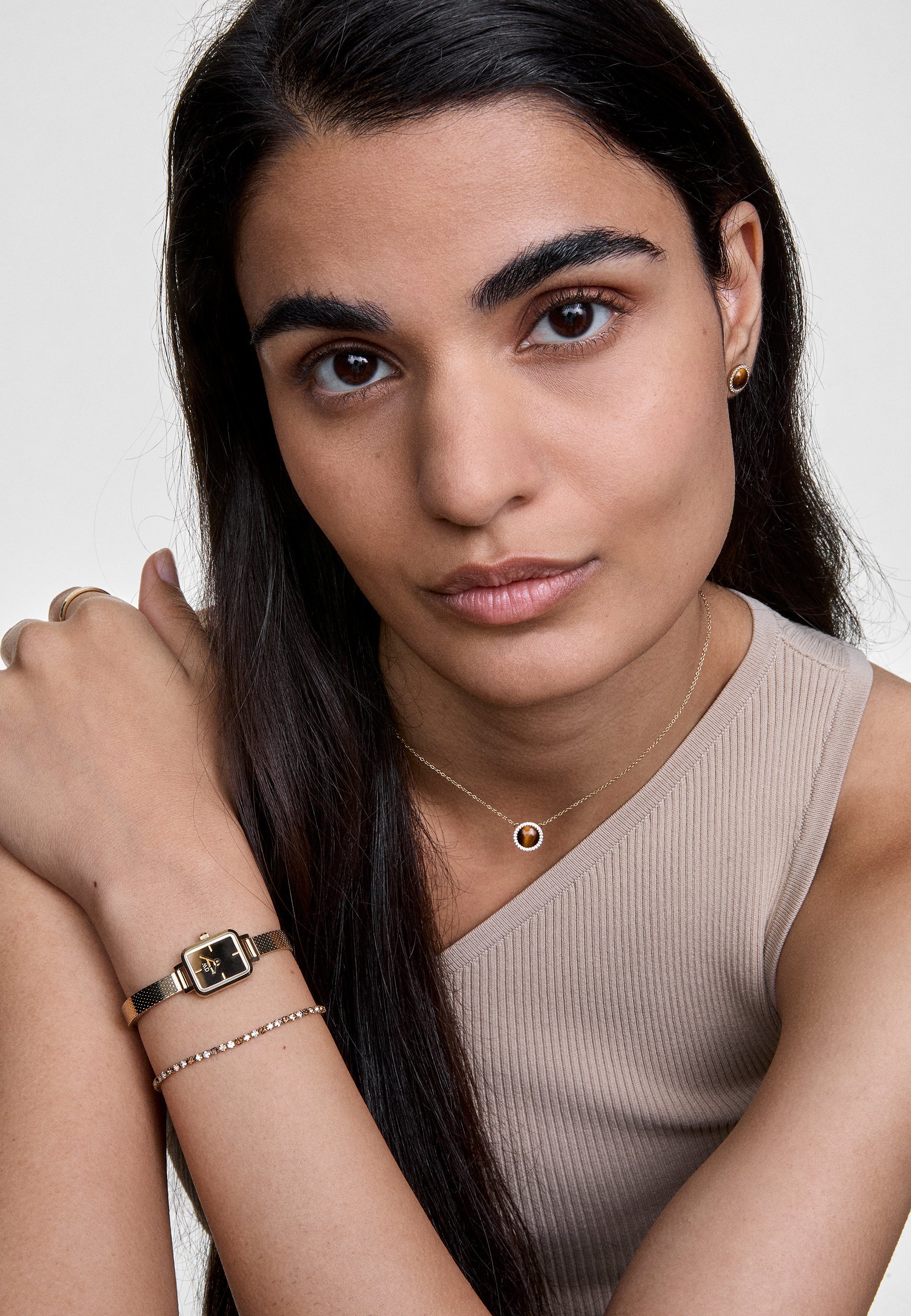 Daniel Wellington QUADRO MINI REFLECTION - Horloge - goudkleurig