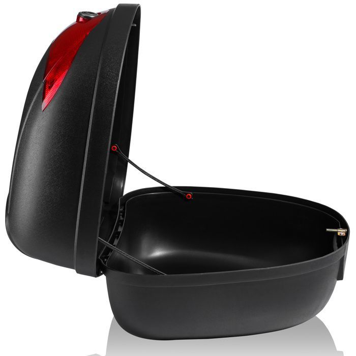 TRESKO® Top Case Moto Universel 24L | 2 clés incluses | Compatible 1 Casque, Éclaboussures, pour Moto, Scooter, Cyclomoteur & Quad