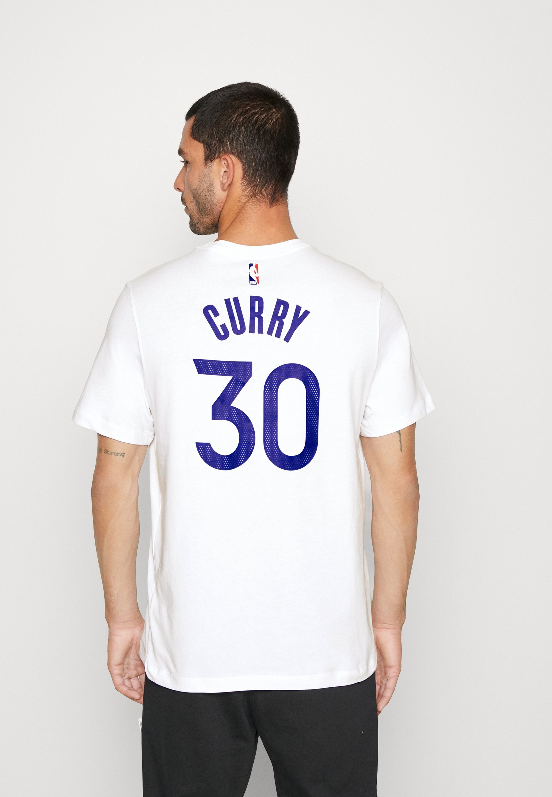 Nike Performance NBA GOLDEN STATE WARRIORS STEPH CURRY NAME AND NUMBER TEE - Tričko s potiskem - white/curry stephen