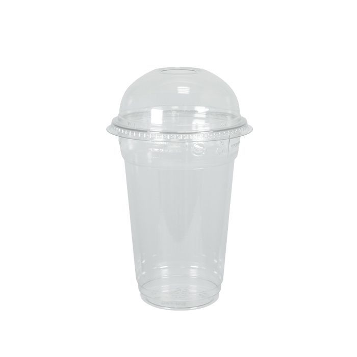 Shaker en plastique transparent 36 cL + couvercle dôme avec trou par 50