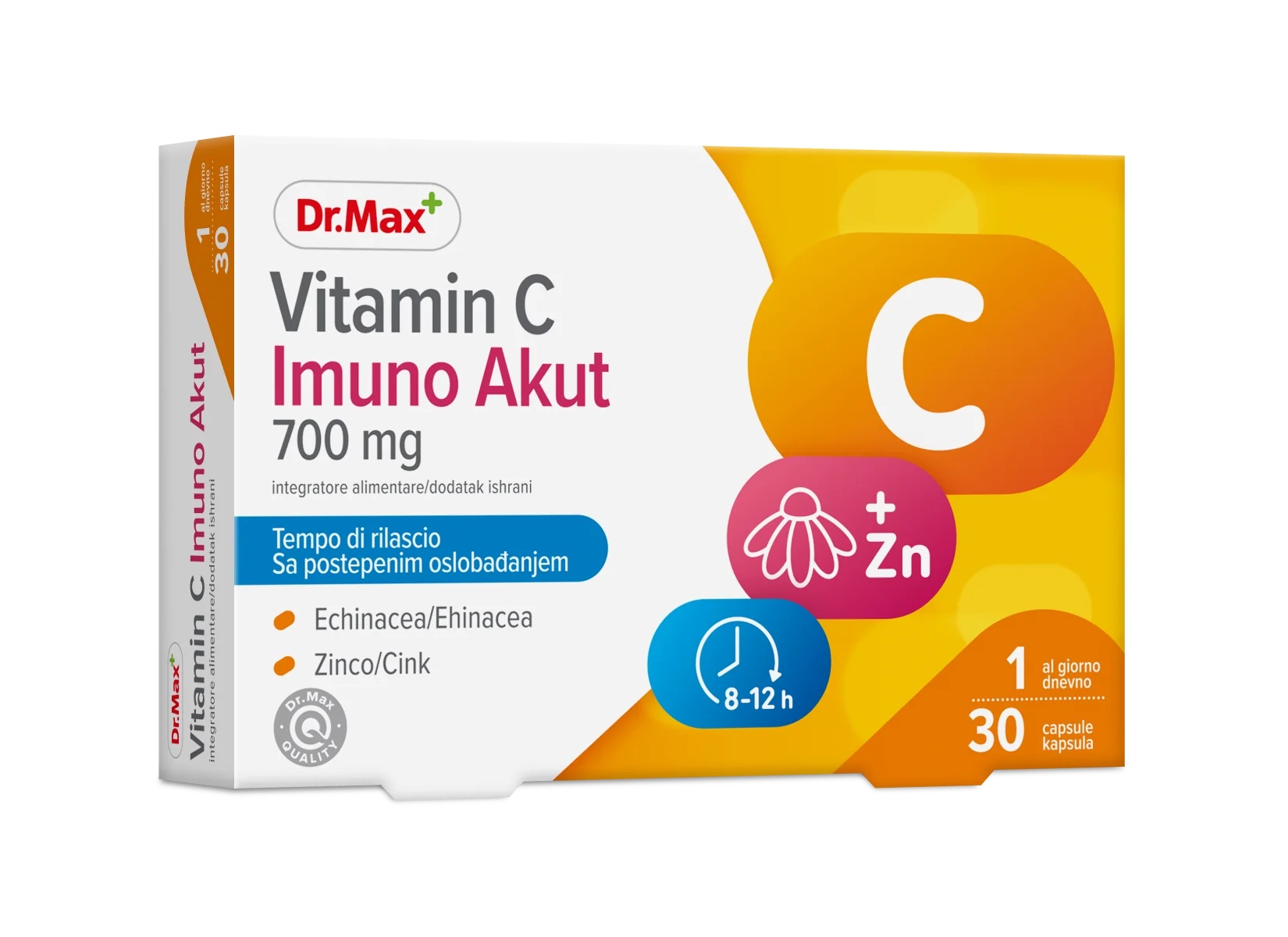 DR. MAX Dr.Max Vitamine C Imuno Akut 30 capsules Voedingssupplement met vitamine C, zink en echinacea