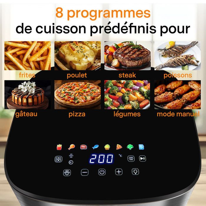 Heißluftfritteuse – KOTICIDSIN – KotiCidsin – 2000 W – 9 l – LED-Touchscreen