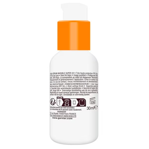 Garnier Ambre Solaire Invisible Super UV SPF50+ Ceramide Protect serum za obraz<br>30 ml