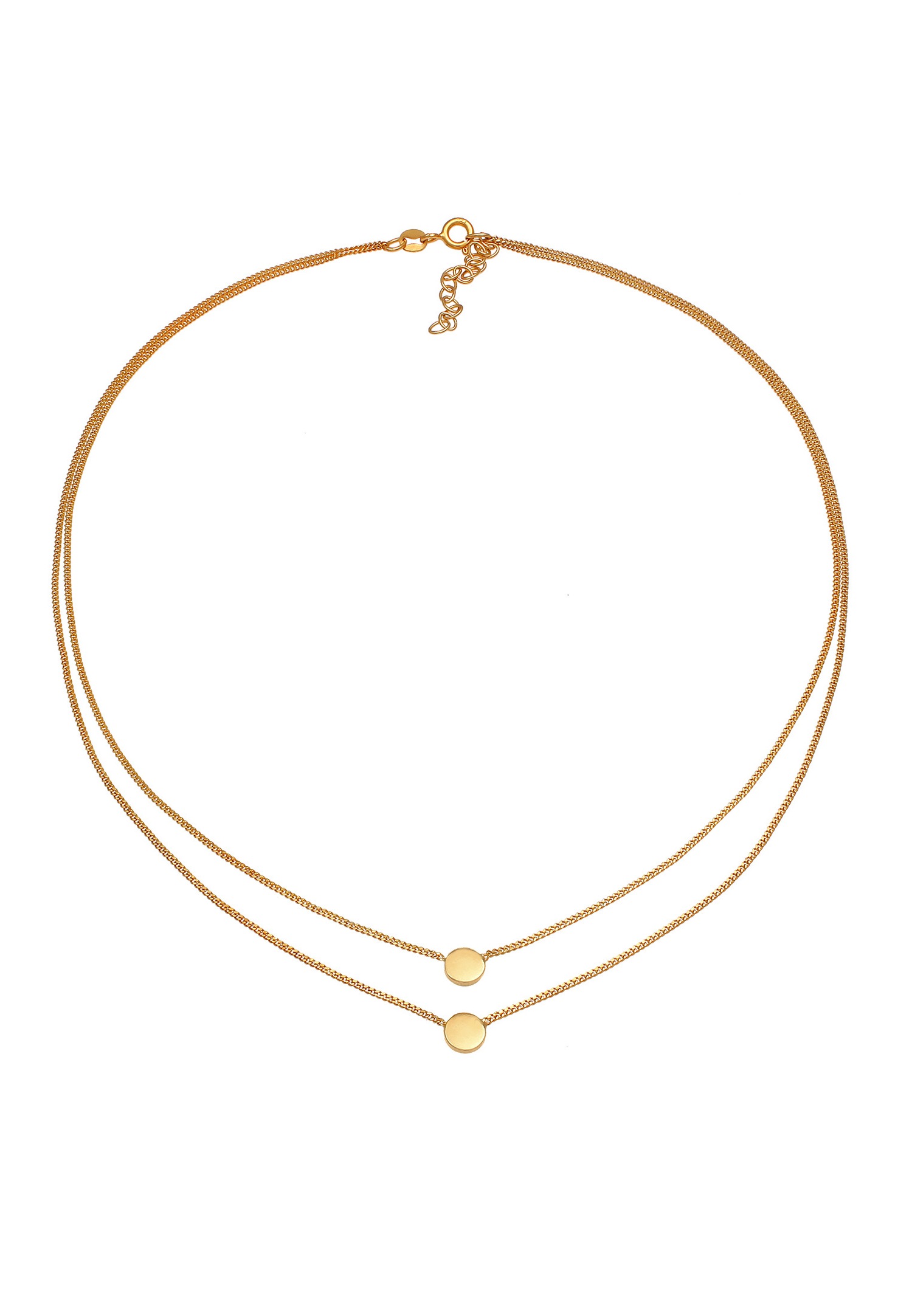 Elli Ladies Choker Layer Circle Geo Look Blogger Trend en argent sterling 925