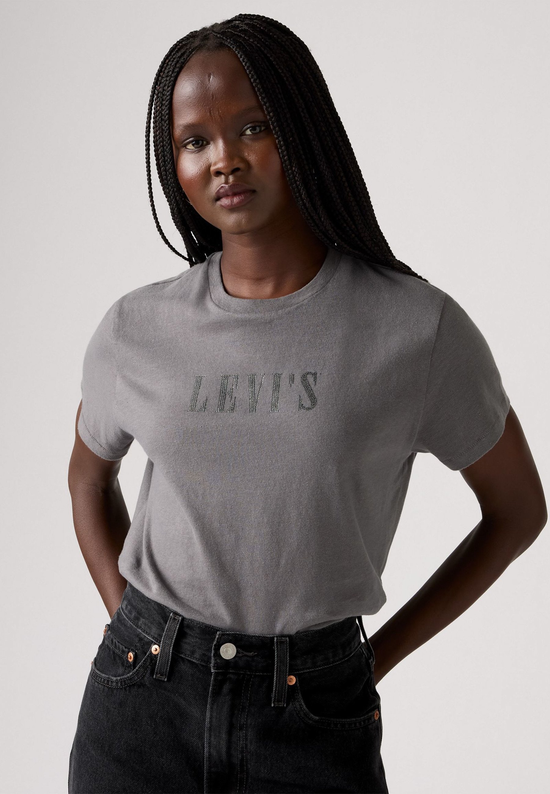 Levi's® GRAPHIC CLASSIC TEE - T-shirt met print - gerookte parelmoer