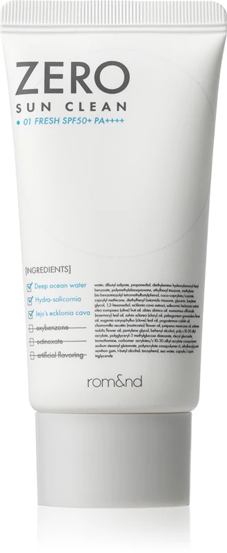 rom&nd Zero Sun Clean минерални заштитни флуид за лице SPF 50+