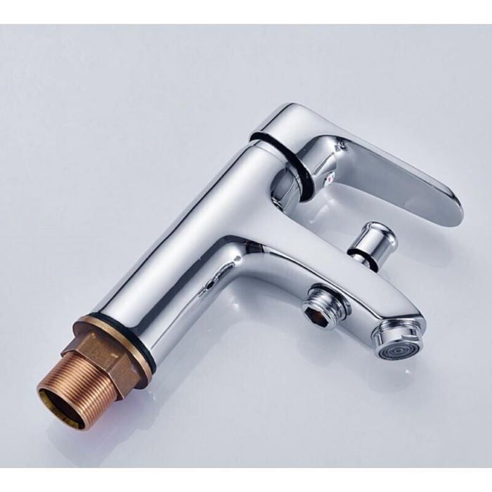 Badewannenarmatur, Einloch-Doppelarmatur für Warm- und Kaltwasser, Duschmischer aus Aluminiumlegierung, Badezimmer-Duscharmatur, Etikett
