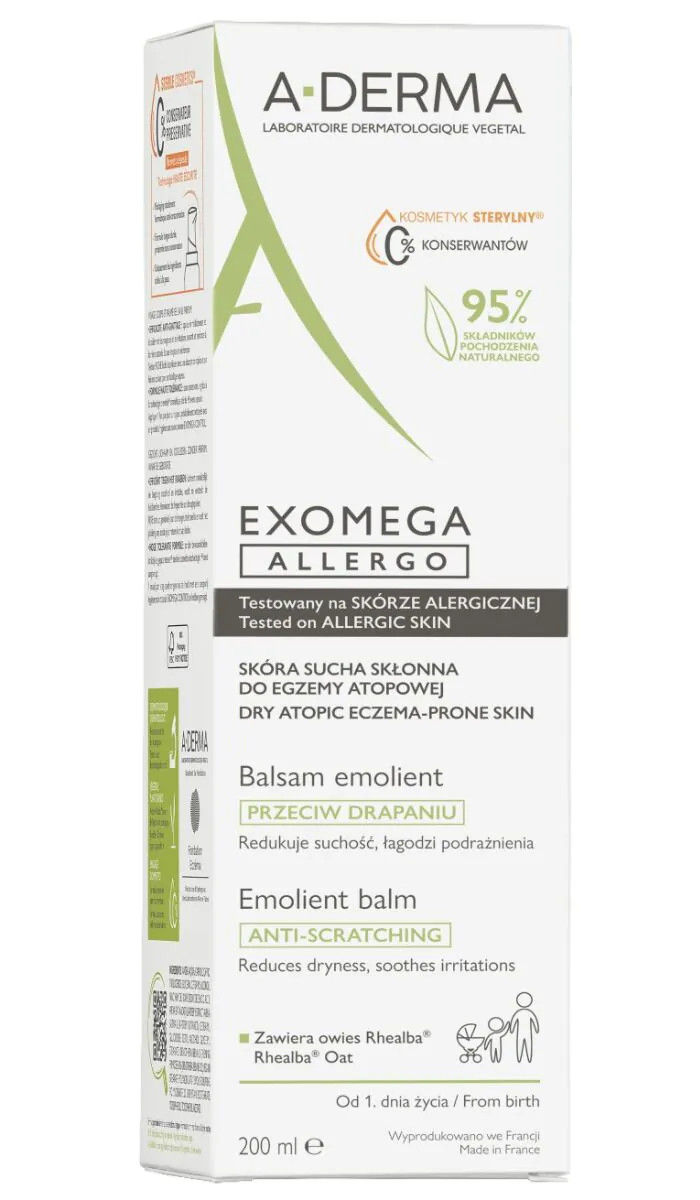 A-Derma Exomega Allergo Balsam emolient, 200 ml