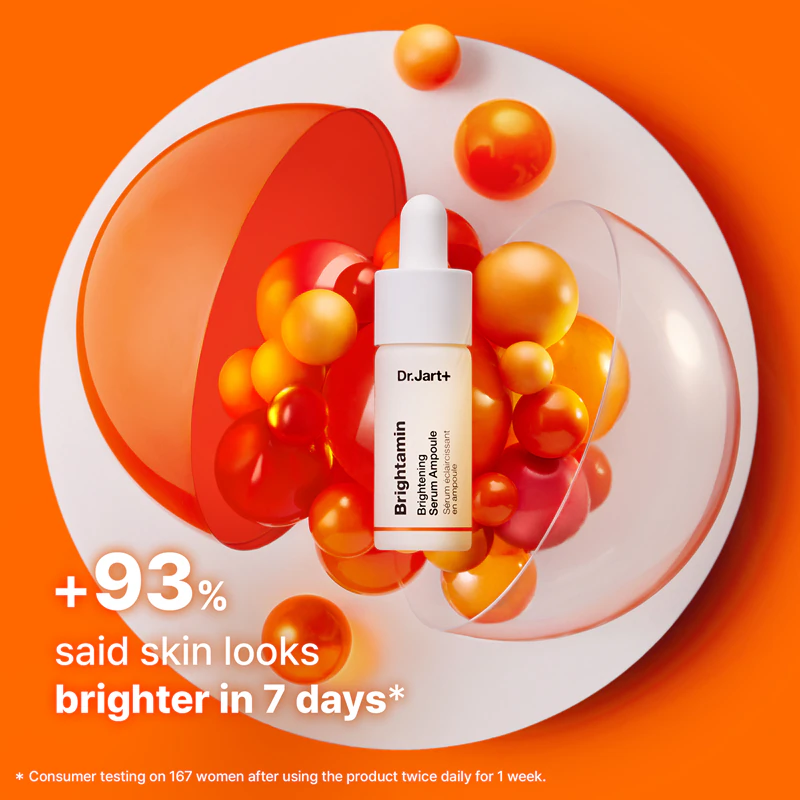 Dr. Jart+ Brightamin Sérum Clareador Ampola: sérum ativo clareador e suavizante com vitamina C.
