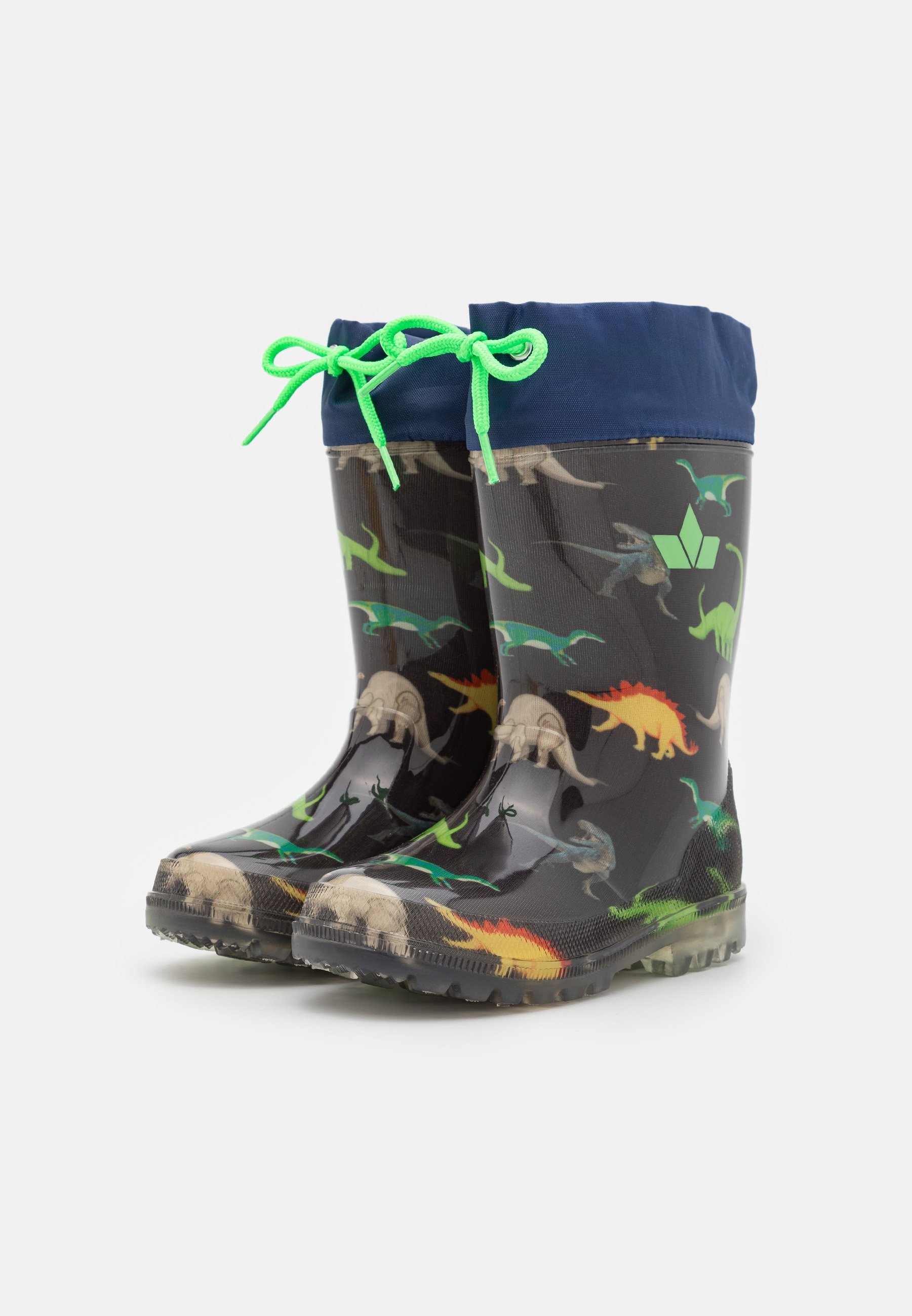 LICO WARM-LINED POWERLIGHT MET KNIPPEREND LICHT - Regenlaarzen - marineblauw/oranje/groen