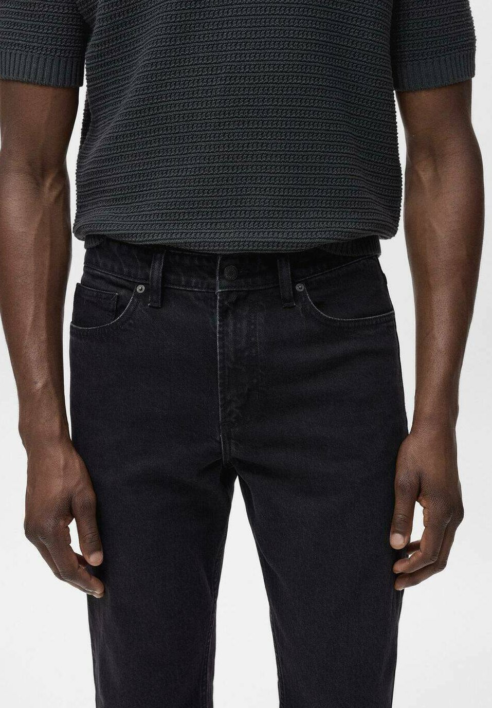 Jean Mango BEN TAPERED FIT - Coupe slim - Denim noir