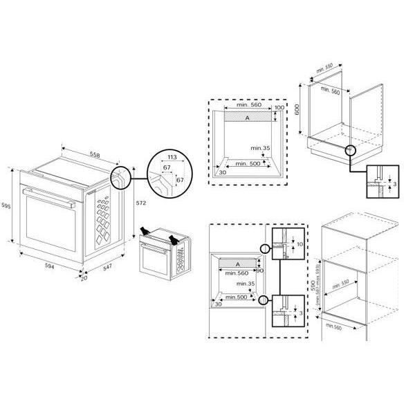 Built-in multifunction oven - Pyrolytic cleaning - BEKO - BBIE11300BMP - Black - Cool door - 59.4 x 56.7 x 59.5 cm
