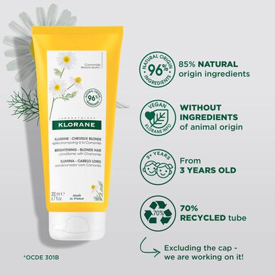 Klorane Kamille Lysnende Balsam for Blondt Hår 200ml