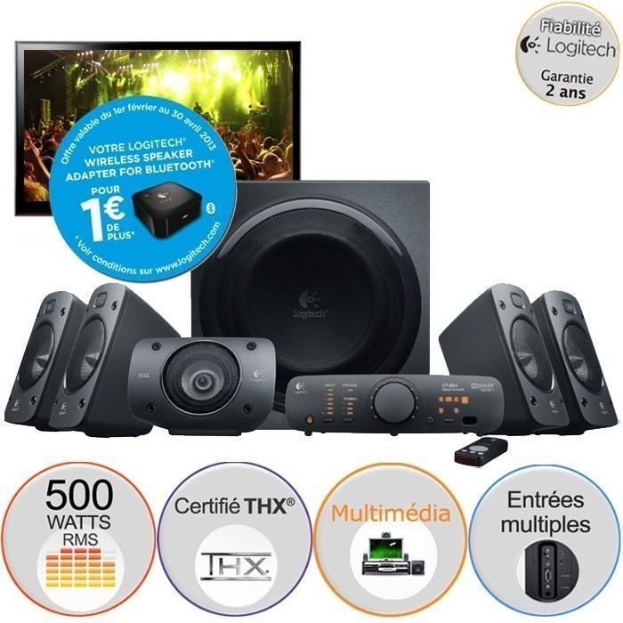 Altavoz para PC con cable - Logitech - Z906 - Negro