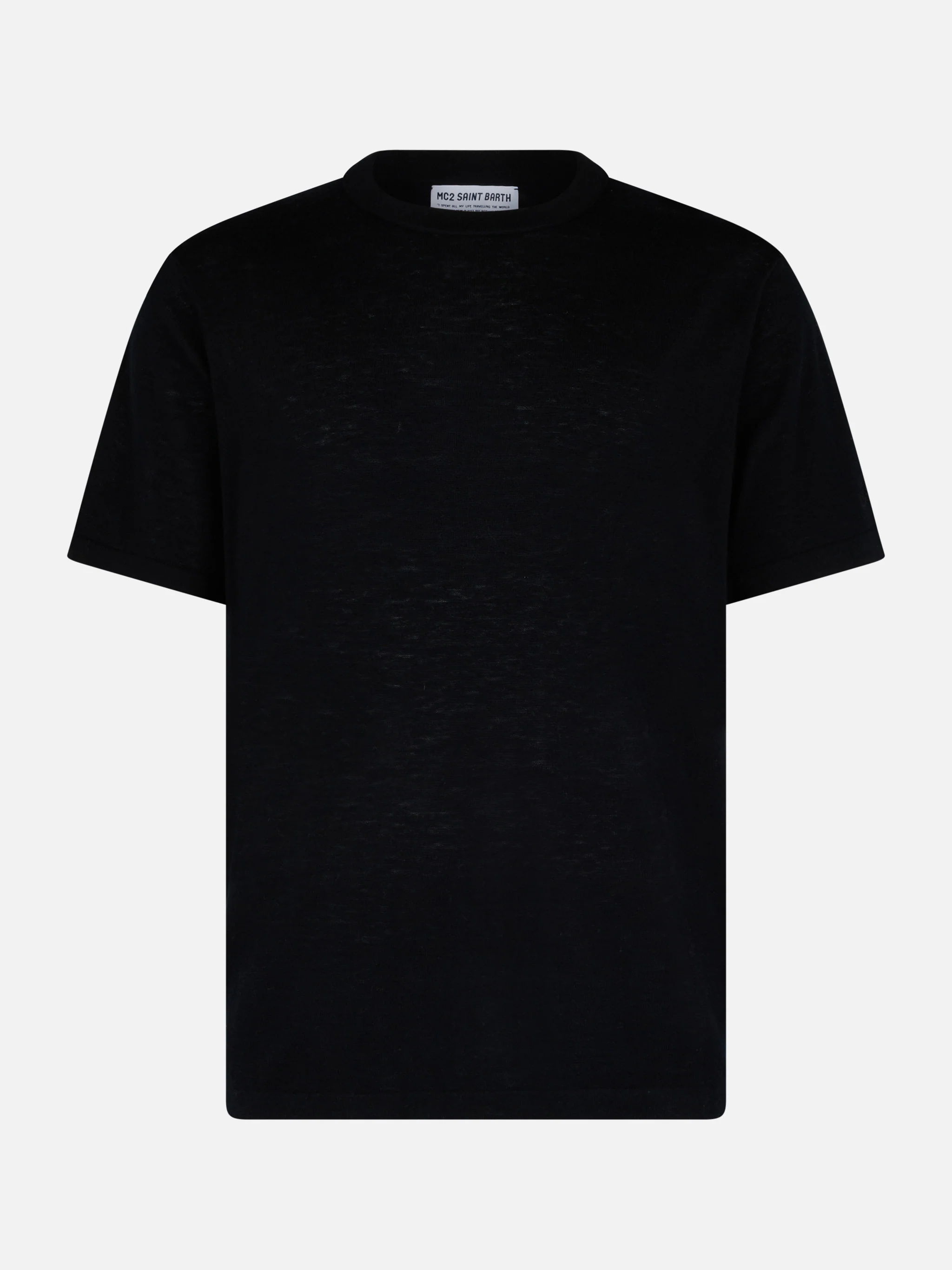 Camiseta de hombre Scott negra de mezcla de cachemira
