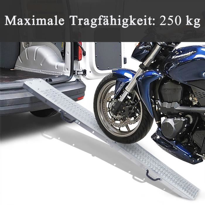 HENGMEI pliable Aluminium rampe de chargement moto ,Rampes antidérapantes pour motos Maximale 400KG par Paire (180x22.5x4.5cm)
