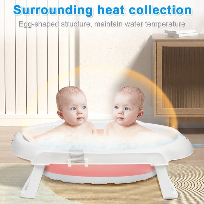 Bañera para bebé - MIPAN - Bañera independiente para bebé - Estructura integrada - Portátil - Antideslizante - Para bebés de 3 meses - Rosa