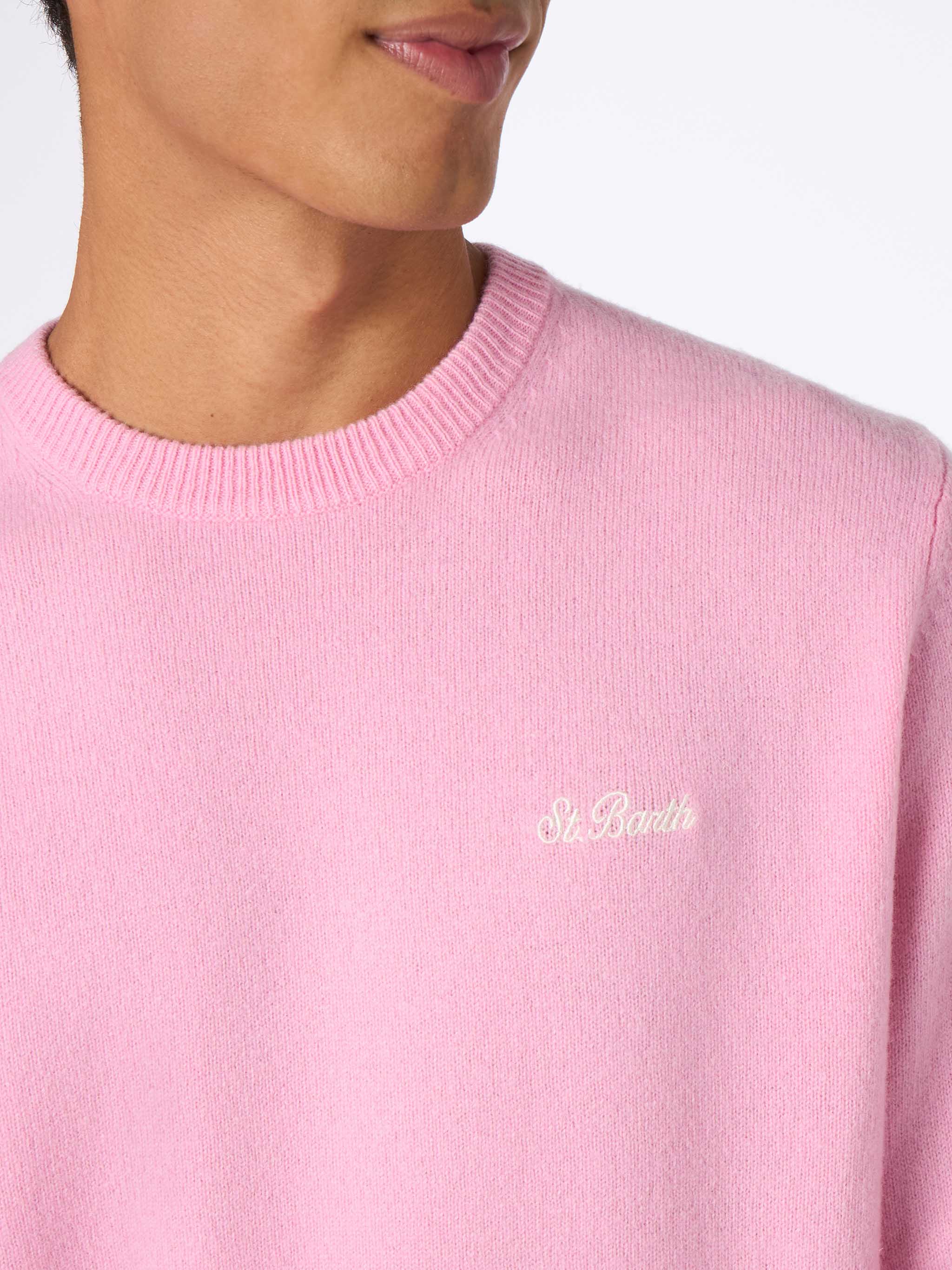 Regent roze lamswollen herentrui