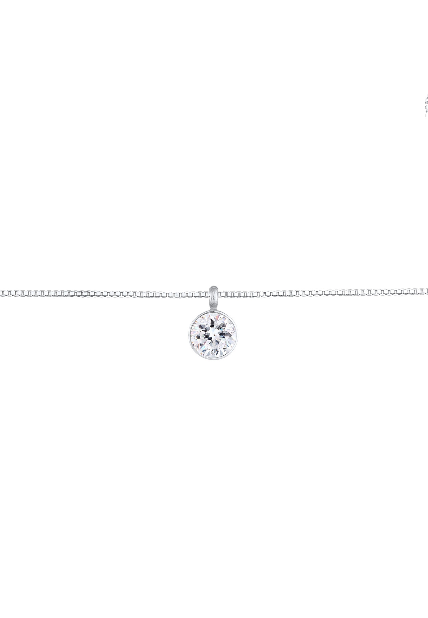 Elli Femmes Choker Solitaire Vénitien avec Cristal en Argent Sterling 925