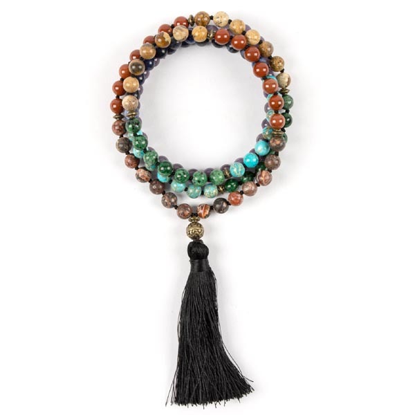 Collana con perline del chakra Myga