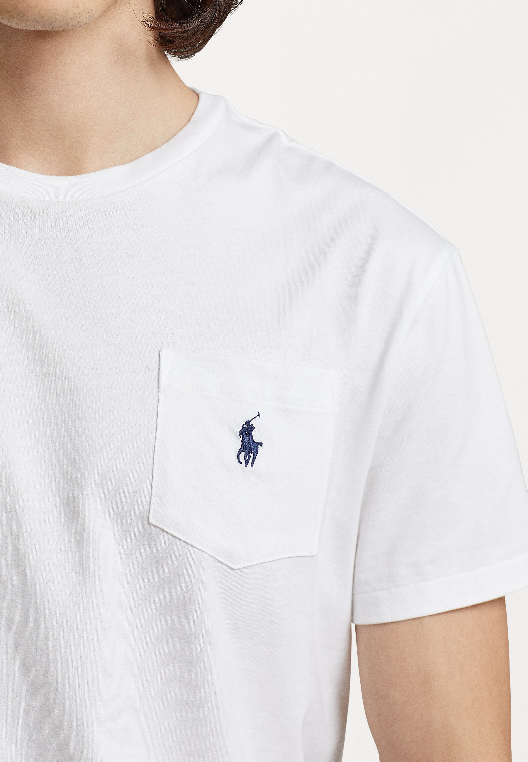 Polo Ralph Lauren CLASSIC FIT JERSEY T-SHIRT CON TASCHINO - T-shirt basic - bianca