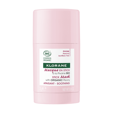 Klorane Peony Stick Mask, Luomupioni-naamio, Rauhoittava herkälle iholle, 25g