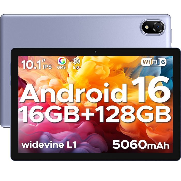 Tablette tactile 10 pouce DOOGEE U10 Android 16 16 Go + 128 Go Widevine L1 Batterie 5060mAh WiFi6 Widevine L1 - Violet