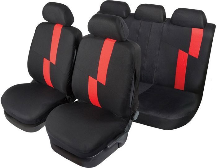 Fundas para pedales de arranque, fundas universales para asientos Flash, juego completo, negro y rojo.