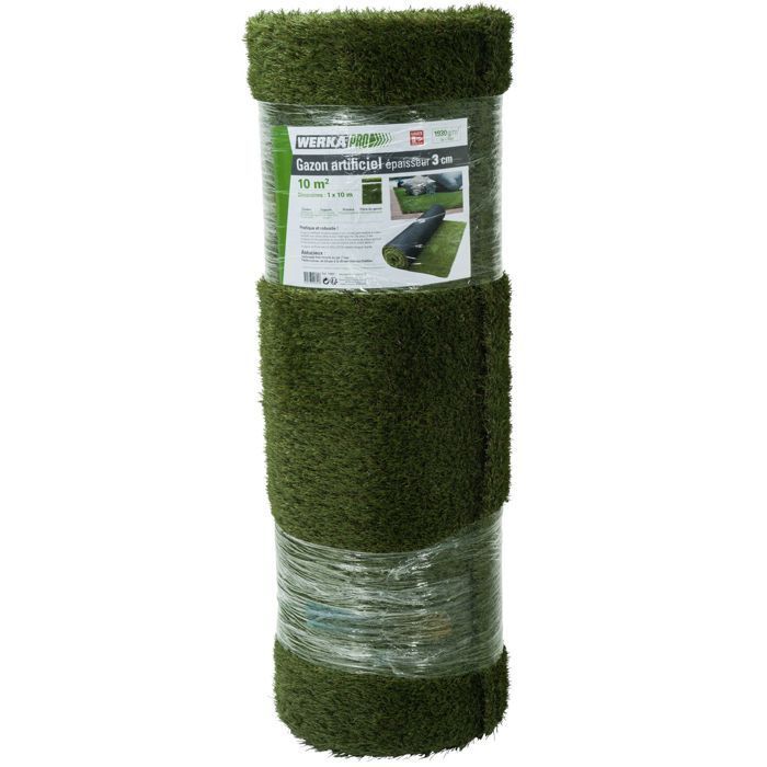 Césped sintético WERKA PRO de 3 cm de grosor, 1 rollo de 10 m (10 m²)
