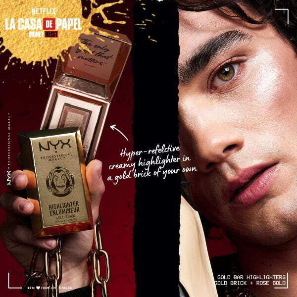 Illuminante rosa ispirato a La Casa di Carta di NYX Professional Makeup X Netflix