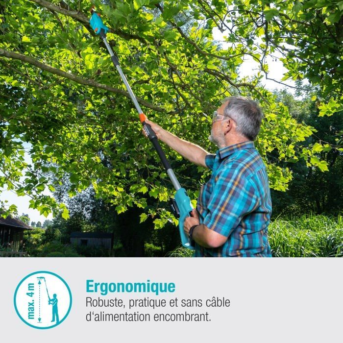 Telescopische snoeischaar op steel - GARDENA - TCS 20/18V P4A - Elektrisch - 2200W - 4m telescopische steel