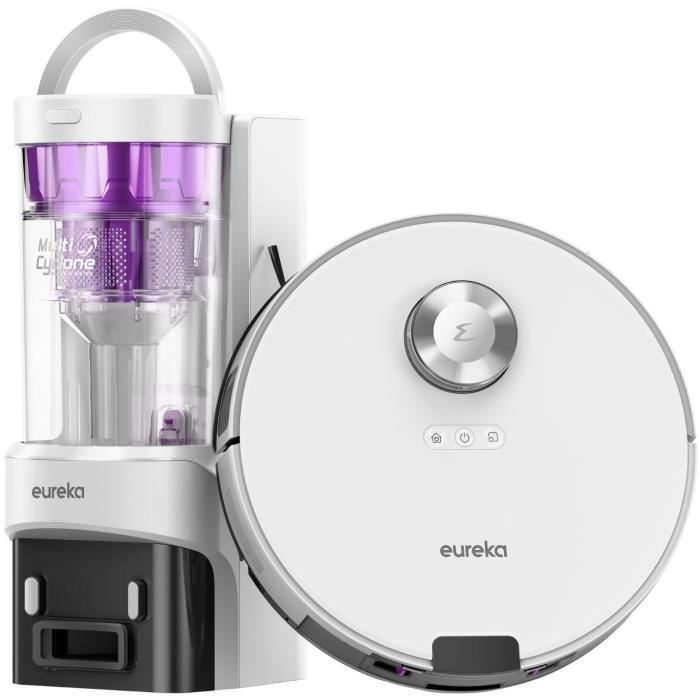 EUREKA E20 Plus - Aspirateur Robot avec Station de Vidange Automatique - 8000 Pa  - Anti Enchevêtrement - Évitement d'Obstacles 3D