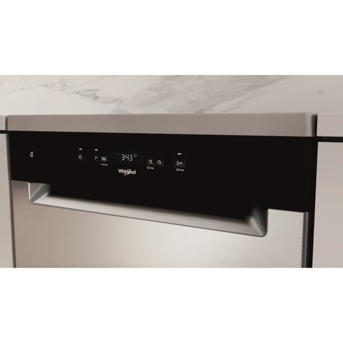 WHIRLPOOL WFC3C34X Vrijstaande vaatwasser - 14 couverts - Inductie - 60 cm breed - 44 dB - Roestvrij staal