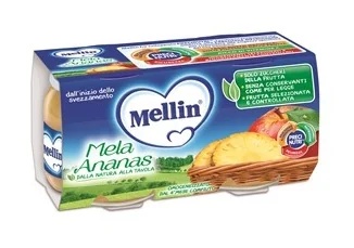 MELLIN Mellin Gehomogeniseerde appel en ananas 2 x 100 g vanaf 4 maanden