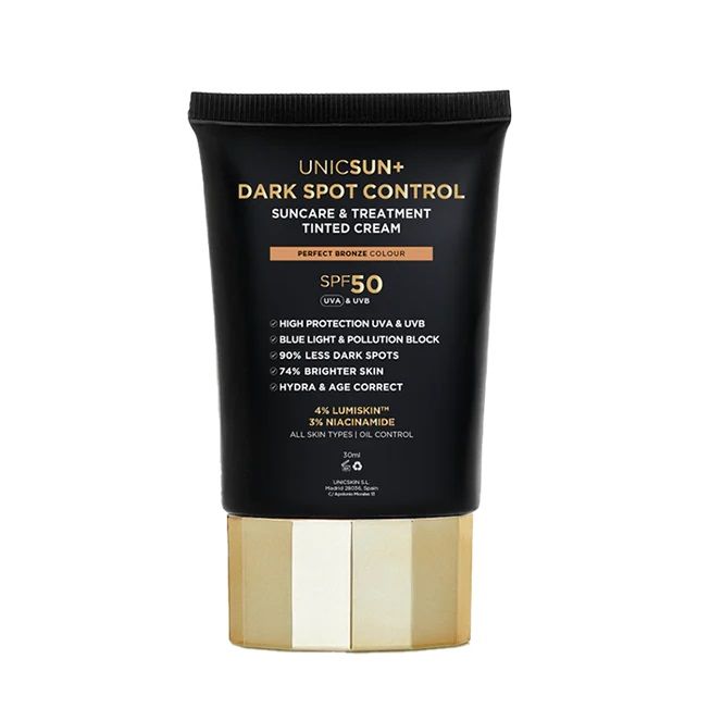 Unicsun Dark Spot Control tonējošais krēms ar SPF 50 Grezna mitrinoša un barojoša iedarbība