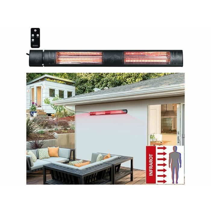 Buitenverwarming met stralingselement - IRW-3100 - 3000 W - Zwart - Infrarood - Verstelbare thermostaat