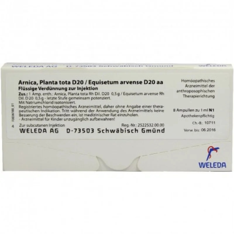 WELEDA Arnica Pt D20/Equ D20 8 flacons de 1 ml