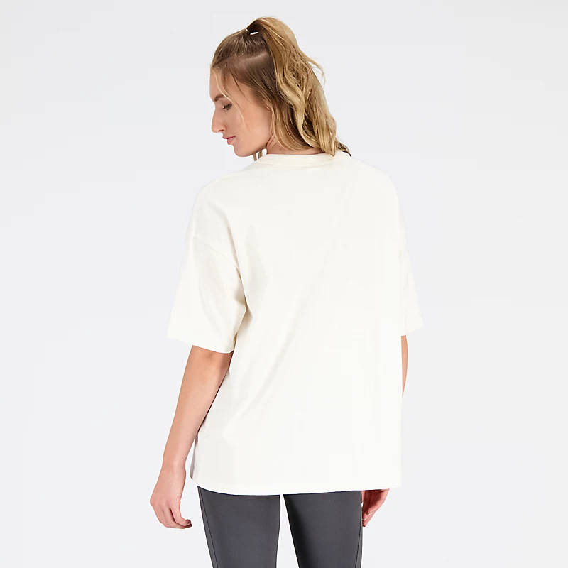 Tricou sport supradimensionat din bumbac remasterizat pentru femei, în culoarea GREIGE