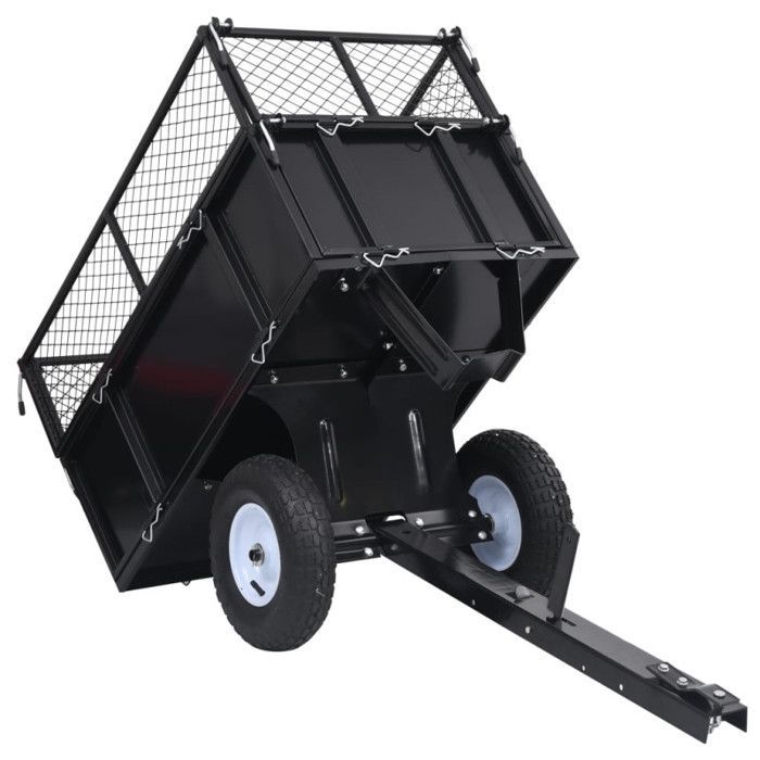 Remolque basculante para cortacésped, capacidad de carga de 150 kg.