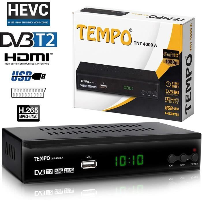 Tempo 4000 HD Digital Terrestrial Television (DTT) Decoder for TV - Full HD DTT Decoders with SCART and HDMI Connectors - Decoder, Modulator, Receiver, Box, Adaptor 37