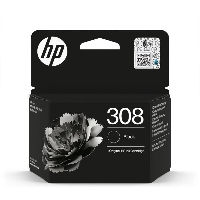 Genuine HP 308 Black Ink Cartridge (7FP21UE) for HP Envy 6110, 6120, 6130, 6520, 6530