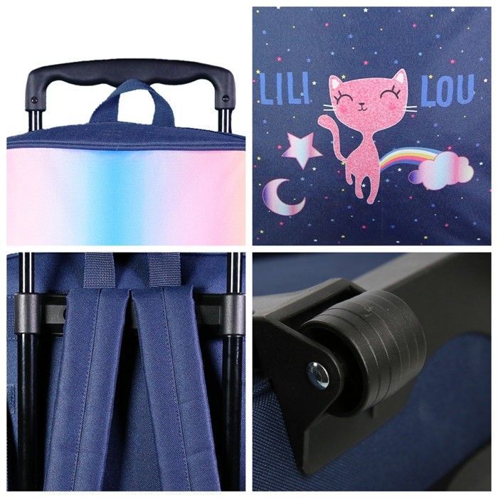 BAGTROTTER Lili Lou Blue Rolling Backpack