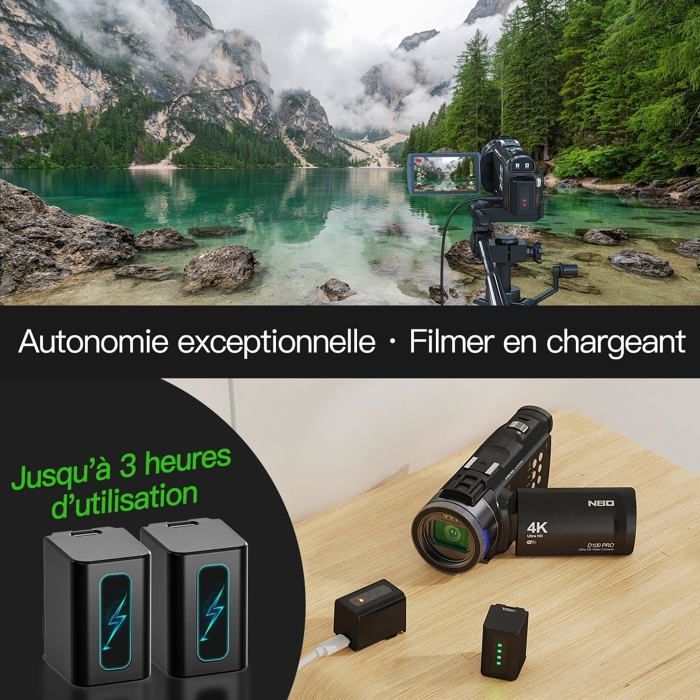 Câmera de vídeo IPS 3.0 para vlogs, 48MP, com cartão SD de 32GB