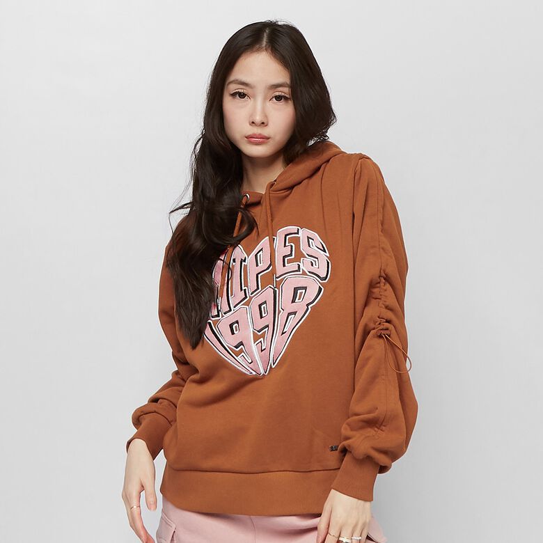 Felpa corta arricciata con logo Heart College
