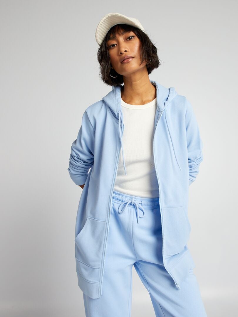 Hoodie met rits - BLAUW