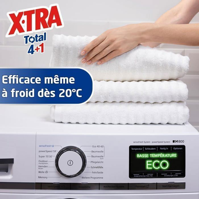 Detersivo liquido per bucato - XTRA Total - Confezione da 3 - Pulizia - Brillantezza - Freschezza - 27 lavaggi